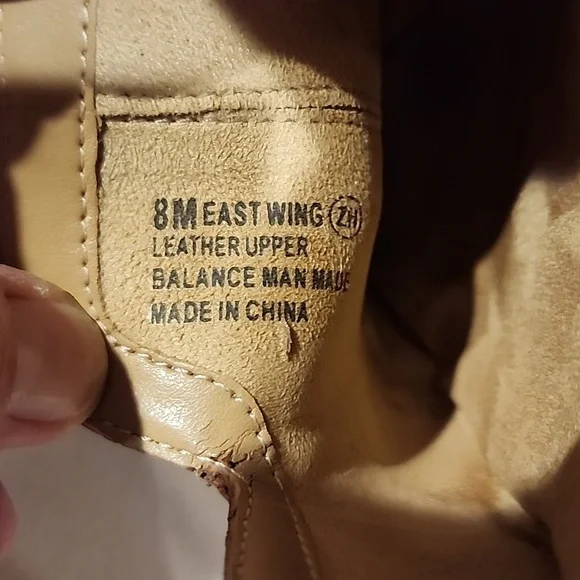 Aerisoles east wing tan leather upper slip ons size 8M balance man made - Picture 11 of 12